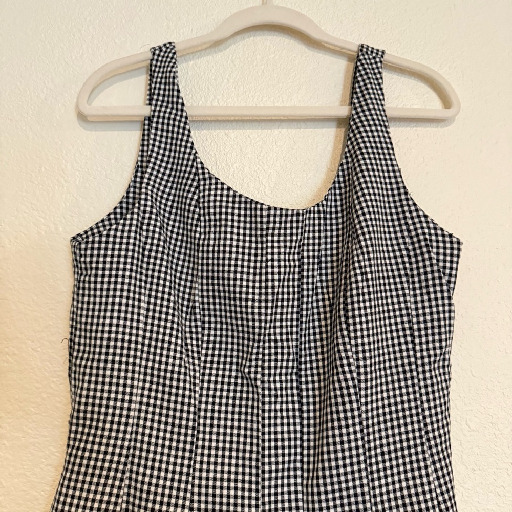 Women's Corset Midi A-Line Dress - A New Day™ Black Gingham 2: Cotton Rayon Blen - Picture 6 of 12